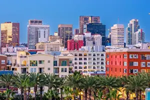 San Diego, California, USA downtown city skyline at twilight
