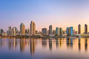 San Diego, California, USA downtown skyline at the Embarcadero