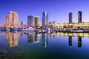 Images Dated 26th February 2016: San Diego, California, USA skyline at the Embarcadero Marina