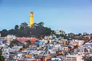 San Francisco, California, USA cityscape at Coit Tower