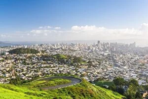 Images Dated 6th March 2016: San Francisco, California, USA skyline from Twin Peaks in the morning