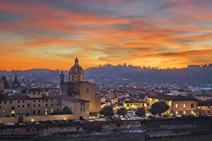 Images Dated 15th December 2021: San Frediano in Cestello in Florence, Italy after sunset