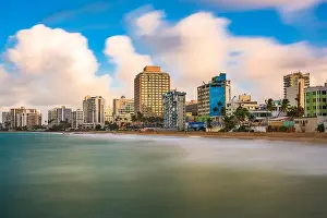 San Juan, Puerto Rico resort skyline on Condado Beach