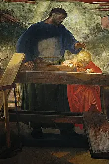 San Lorenzo church Saint Joseph and Jesus 1964 painted by Pietro Annigoni Florence Toscana Italy