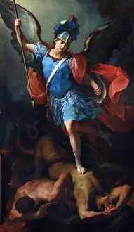 Little Prints: San Michele Arcangelo - St. Michael the Archangel 1733 by Giacoma Zobali