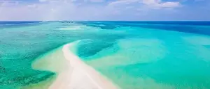 Sandbank Prints: Sandbank beach for holidays vacation with white sand and turquoise blue transparent water