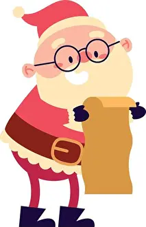 Presents Prints: santa claus list vector isolated