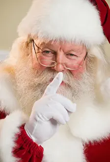 Jolly Prints: Santa Claus shushing