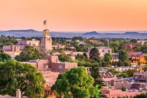 Images Dated 23rd June 2019: Santa Fe, New Mexico, USA downtown skyline at dusk