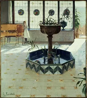 Inside View Prints: Santiago Rusiñol / Interior del Cau Ferrat amb la nena Maria Rusiñol