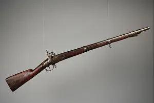 Rotterdam Prints: Sapper's gun M1815 or percussion gun with ramrod and bayonet