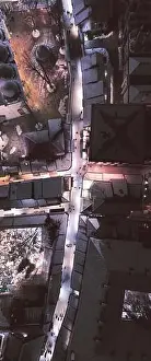 Vijecnica Prints: Sarajevo city hall or national library in town center aerialhyper lapse or time lapse