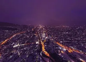 Vijecnica Prints: Sarajevo city hall or national library in town center aerialhyper lapse or time lapse