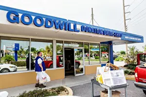 Sarasota Florida Prints: Sarasota Florida, Goodwill Donation Drive-Thru, front entrance, FL180731029