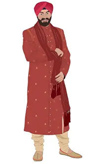 Vibrant Color Prints: Sardar in traditional clothing