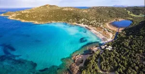 San Teodoro Prints: Sardegna (Sardinia) island aerial drone view of best beaches