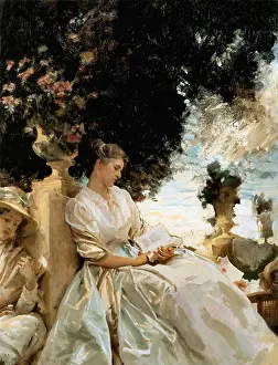 Edwardian Era Prints: Sargent John Singer - in a Garden - Corfu