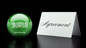 Pact Prints: Saudi Arabia High Resolution Agreement Concept