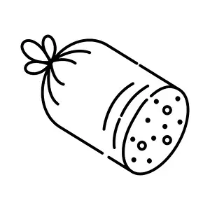 White Background Vector Vectors Prints: Sausage black and white vector line icon