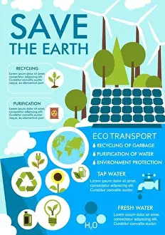 Reduce Prints: Save Earth banner for ecology environment sustainable development concept