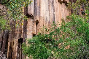 Basalt Prints: Sawn Rocks is a towering wall of pentagonal basalt pipes