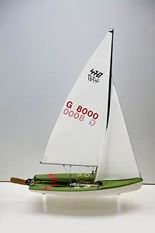 Navigate Prints: Scale model of a Soling racing Sailboat