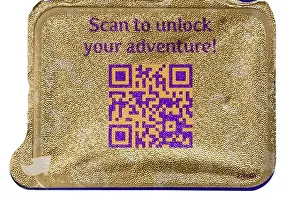 scan me qr code qr-code quick response code scan to unlock your adventure on foil lid inside Cadbury Dairy Milk Freddo