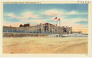 Beachgoers Prints: Scarborough State Beach in Narragansett
