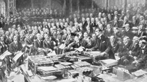 Palace Of Westminster Prints: The scene in the House of Commons, Westminster, London, 3 August 1914