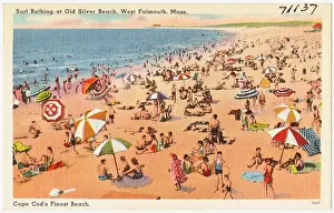 Beachgoers Prints: A scene at Old Silver Beach in West Falmouth