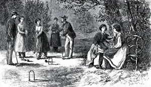 Croquet Prints: Scene from the Oneida religious community in 19th Century USA