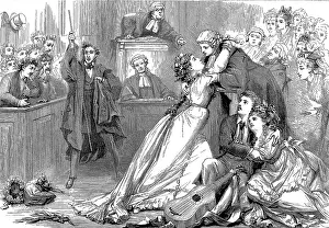Embracing Prints: A scene from Trial by Jury, 1875. Artist: David Henry Friston