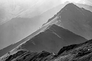 Images Dated 20th July 2018: Scenic black and white mountain view with haze at summer day in Tatra National Park, Poland