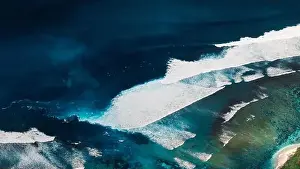 Balinese Prints: Scenic coastline with stormy ocean waves and current canal and Green bowl beach