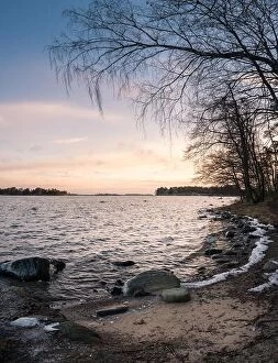 Images Dated 3rd December 2016: Scenic landscape with sea and sunrise at morning in coastline, Finland