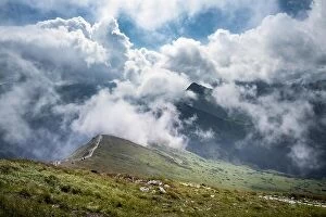 Images Dated 20th July 2018: Scenic mountain view with dramatic low clouds at summer day in Tatra mountains, Poland