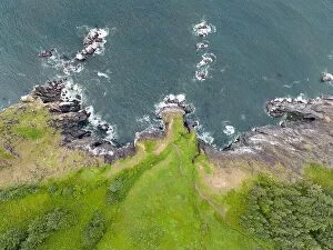 Aerial Landscape Collection: The scenic Northern Oregon shoreline, not far west of Portland