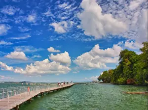 Over Water Prints: A scenic view on the boardwalk over water at Chek Jawa wetland of Pulau Ubin island