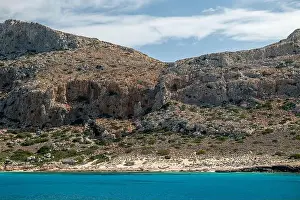 Rocky Landscape Prints: A scenic view of the rocky landscape of Gramvousa