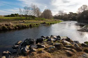 Wellington Prints: Scenic winter view of Waikanae River, Kapiti, New Zealand