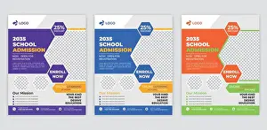 Back To School Prints: School admission flyer design, kids education leaflet brochure
