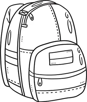School Bag Prints: School Bag Isolated Coloring Page for Kids