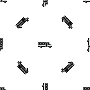 Repeating Prints: School bus pattern seamless black