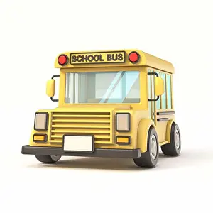 Schooling Prints: School bus Front view 3D
