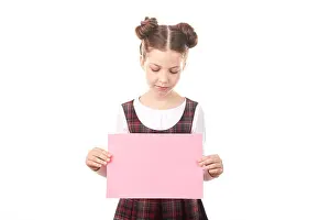 Displeased Prints: School girl holding blank paper