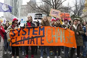City Hall Prints: School students and others gather in New York City as part of the Future Fridays international student climate strike