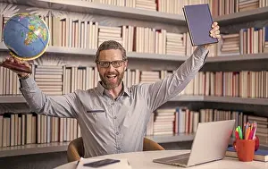 Teachers Prints: school teacher in classroom. online education
