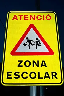 Limit Prints: School zone traffic sign