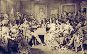 Pianist Prints: SCHUBERT, Franz - `Schubertiade`; an evening at Spaun`s by Moritz von Schwind