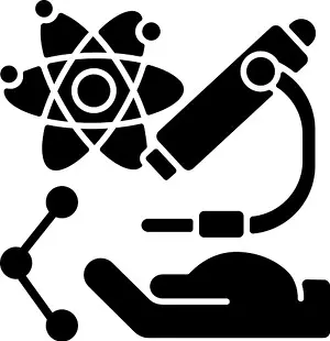 Science and research black glyph icon